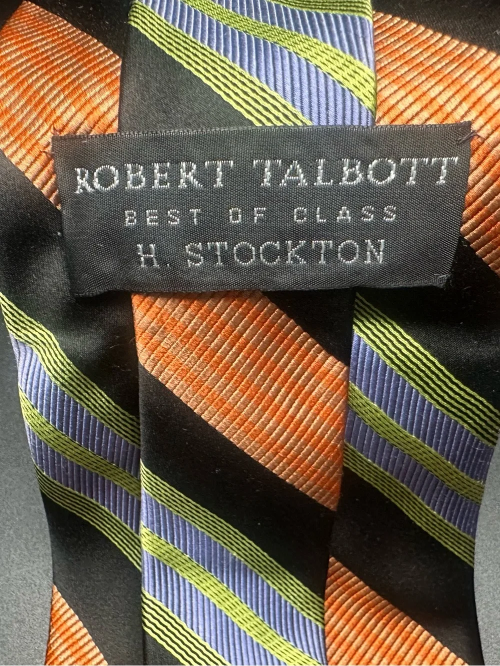 Robert Talbott “Best of Class” (H. Stockton) — Black, Orange, Periwinkle & Olive
